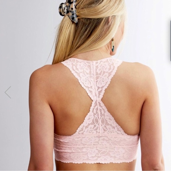 FREE PEOPLE Intimately 🌸 Galloon Racerback Floral Lace Bralette, Ballet | S - Picture 6 of 15